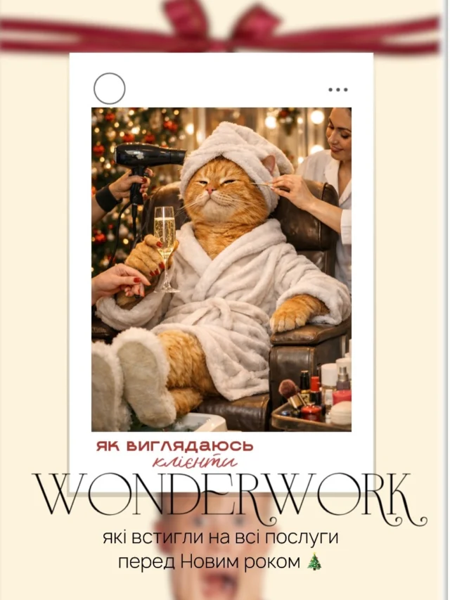 Будь як киця : насолоджуйся реальністю, як вона є, за допомогою WONDERWORK 🎄✨

____________________
📍вул. Максимовича 32 
ЖК Ліко-Град Perfect Town 

📞 096-012-29-29